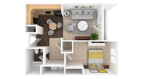 Floor plan for 1 bed, 1 bath, 787 sqft